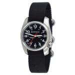 Bertucci A-1S Black Dial Stainless Steel Watch with Black Nylon Strap