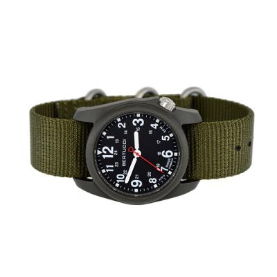 Bertucci DX3 Field Resin Watch, Olive Green Nylon Strap, Black Dial
