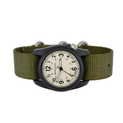 Bertucci DX3 Field Resin Watch, Olive Green Nylon Strap, White Dial