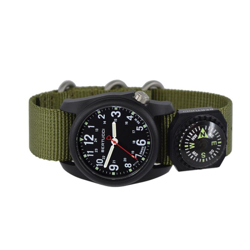 Bertucci DX3 Compass™ Field Watch with Nylon Strap, Black Dial