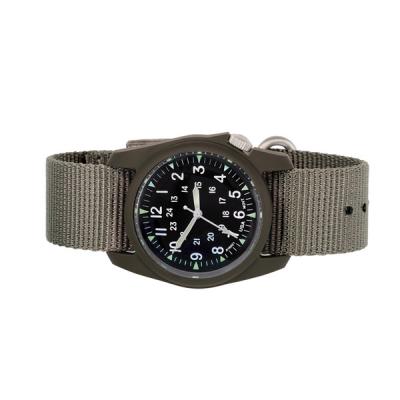 Bertucci retro-inspired Retroform field watch with a USA movement, 5 year battery and G-Type nylon band
