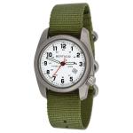 Bertucci A-2T White Dial Titanium Watch with Olive Nylon Strap