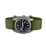 Bertucci A-2T Black Dial Titanium Watch with Olive Nylon Strap