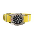 Bertucci A-2TR Field Pro Black Dial Watch with Yellow Italian Strap