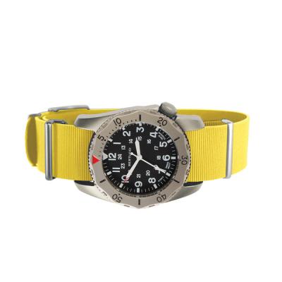 Bertucci A-2TR Field Pro Black Dial Watch with Yellow Italian Strap