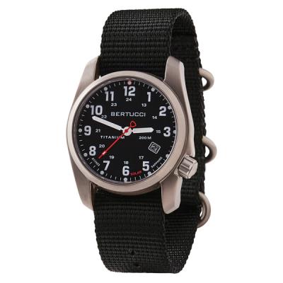 Bertucci A-2T Solar Classic Titanium Field Watch with Black Nylon Strap