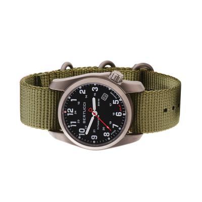 Bertucci A-2T Solar Classic Titanium Field Watch with Green Nylon Strap