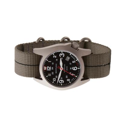 Bertucci A-7T Retrospec Solar Titanium Field Watch with Ghost Grey Nylon Strap