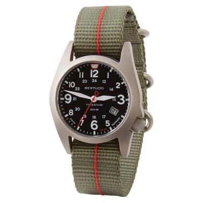 Bertucci A-7T Retrospec Solar Titanium Field Watch with Defender Drab Nylon Strap