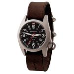 Bertucci A-7T Retrospec Solar Titanium Field Watch with Alpina Brown Leather Strap