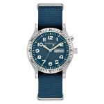 Caravelle "Light Up" Field Watch with Blue Dial