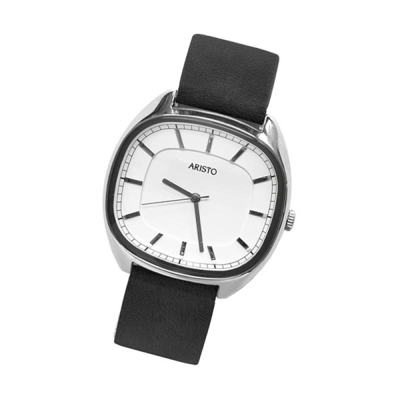 Aristo 41mm Classic Dress Watch with Rectangular Face and WhiteDial #4H230-L