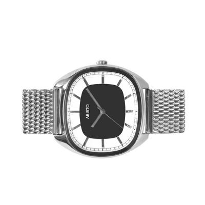 Aristo 36mm Classic Dress Watch with Rectangular Face and Black Dial