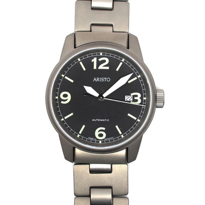 Aristo 40mm Titanium Swiss Automatic Aviator Watch