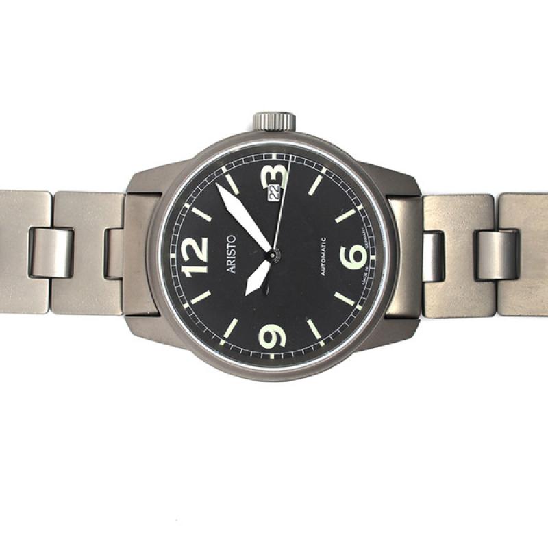Aristo 40mm Titanium Swiss Automatic Aviator Watch