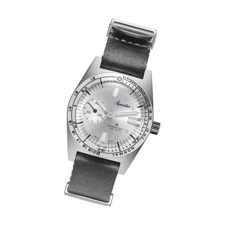 Aquastar Deepstar II Dive Watch with Vintage Silver Dial