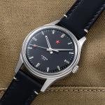 Red Star 3-Hand Dress Watch with Black Dial and Mechanical Movement