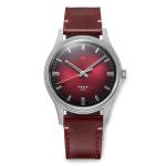 Red Star 3-Hand Dress Watch with Burgundy Dial and Mechanical Movement