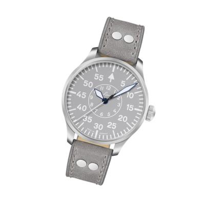 Laco Aachen Gray 42 Type B Dial Automatic Pilot Watch with Sapphire Crystal