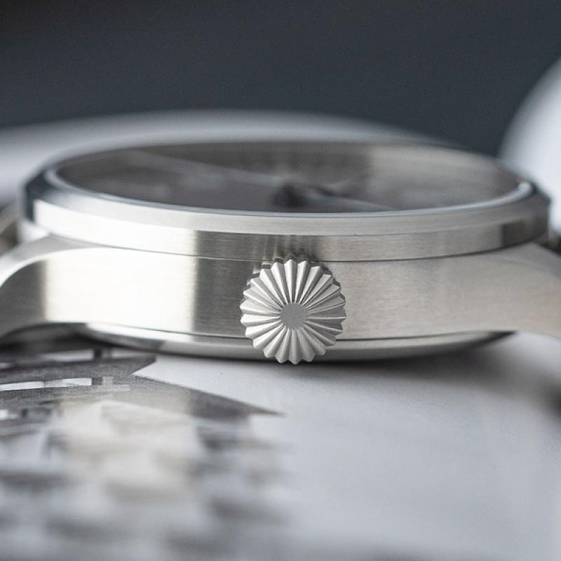 Laco Aachen Gray 42 Type B Dial Automatic Pilot Watch with Sapphire Crystal