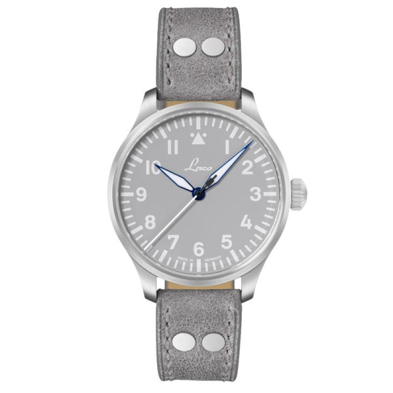Laco Augsburg Gray 39 Type A Dial Automatic Pilot Watch with Sapphire Crystal