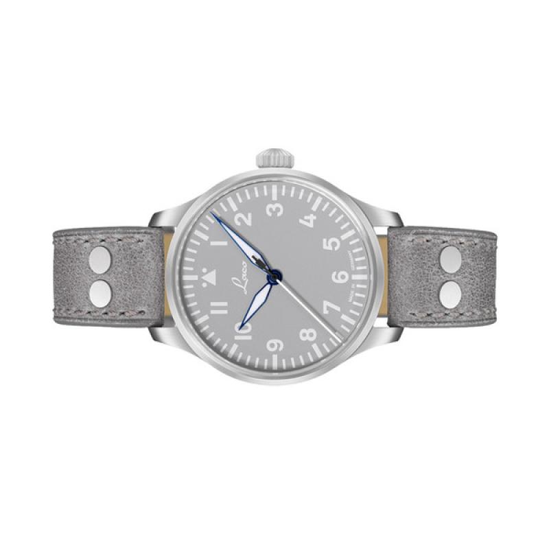 Laco Augsburg Gray 39 Type A Dial Automatic Pilot Watch with Sapphire Crystal