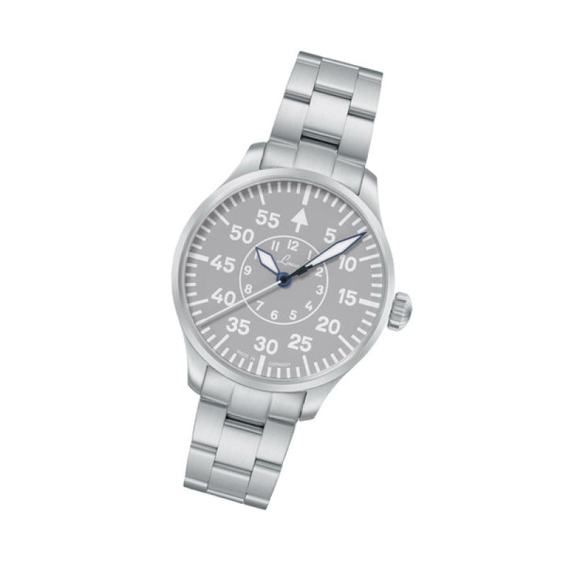Laco Aachen Gray 39 Type B Dial Automatic Pilot Watch with Sapphire Crystal
