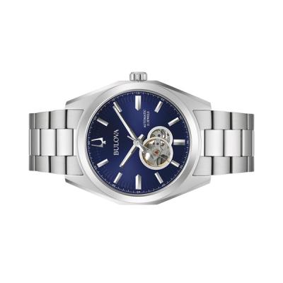 Bulova Surveyor Automatic Watch with Open Heart Blue Dial