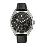 Bulova Lunar Pilot Chronograph 45mm with Black Dial and Leather Strap