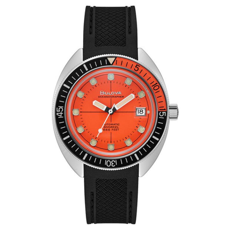 Bulova Oceanographer Snorkel Automatic Dive Watch with Orange Dial