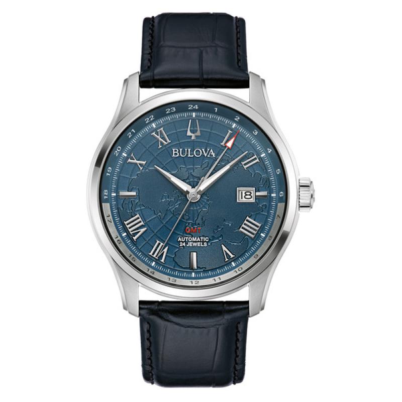 Bulova Wilton Automatic Traveller GMT with World Blue Dial