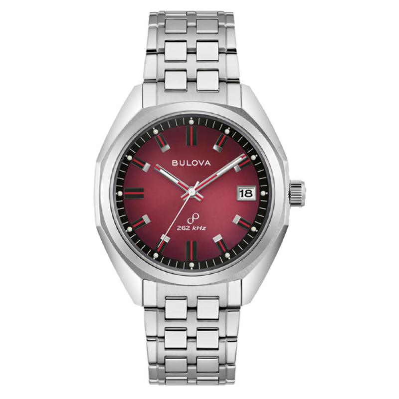 Bulova Jet Star Watch with Precisionist Movement and Claret Dial