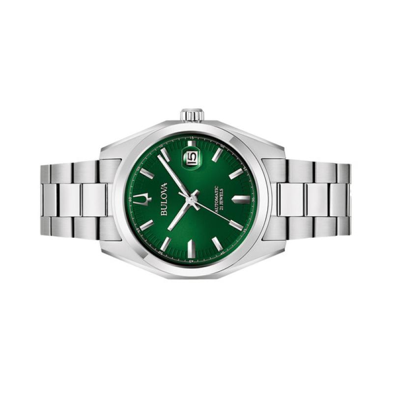 Bulova Surveyor Automatic Watch with Sunburst Green Dial