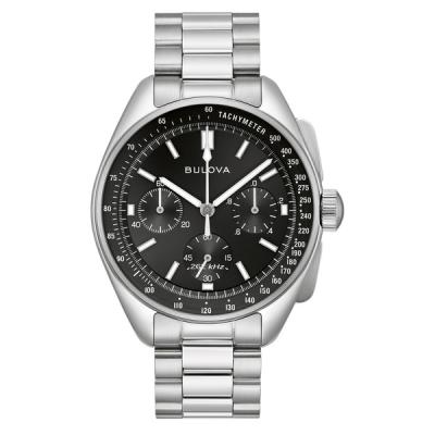 Bulova Lunar Pilot Chronograph 43.5mm with Black Dial and Stainless Steel Bracelet