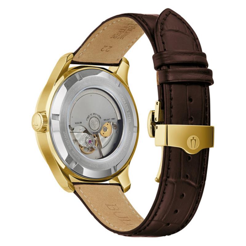 Bulova Wilton Automatic Traveller GMT with Gold-tone Case and Silver Dial