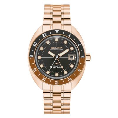 Bulova Oceanographer GMT Automatic Dive Watch in Rose Gold