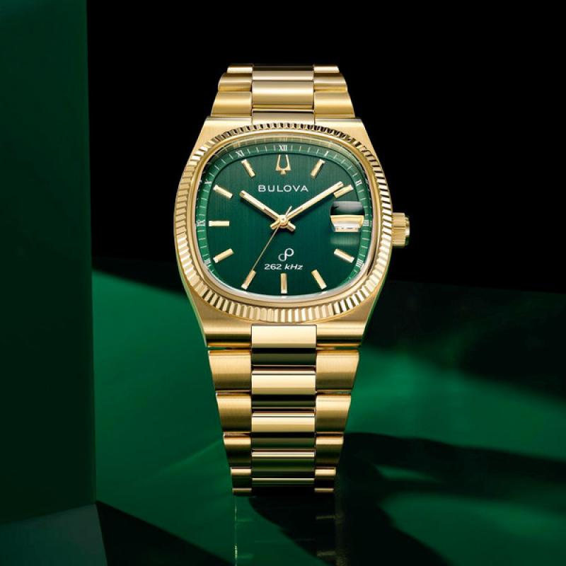 Bulova Super Seville Gold-Tone With Green Dial
