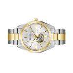 Bulova Surveyor Automatic Watch with Two-Tone Case and Open Heart Silver Dial
