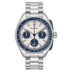 Bulova Lunar Pilot 43.5mm with White and Blue Dial and Stainless Steel Bracelet
