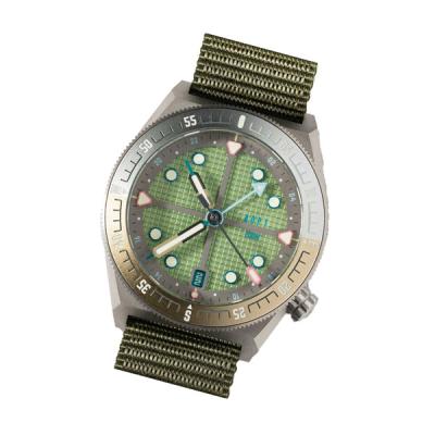 ADPT Series 1 GMT Titanium Field Watch with Mossy Shale Dial