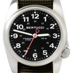 Bertucci A-1S Black Dial Stainless Steel Watch with Patrol Olive Nylon Strap
