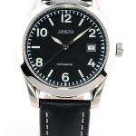 Aristo 4H230 Black Dial Swiss Automatic Cushion Case Officer's Watch