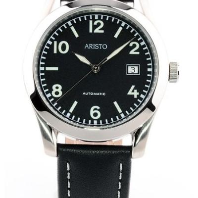 Aristo 4H230 Black Dial Swiss Automatic Cushion Case Officer's Watch