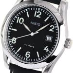 Aristo 4H230 Black Dial Swiss Automatic Cushion Case Officer's Watch