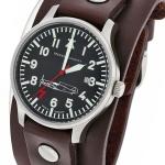 Messerschmitt Aviator Watch with Cuff-Style Leather Strap, SuperLuminova