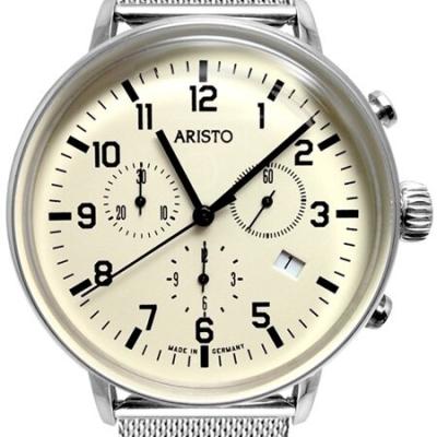 Aristo Bauhaus Swiss Quartz Chronograph Watch on Mesh Bracelet