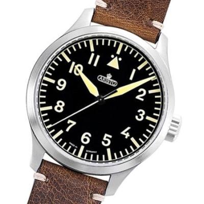 Aristo 47mm Swiss ETA Automatic Vintage Aviator Watch with Sapphire Crystal