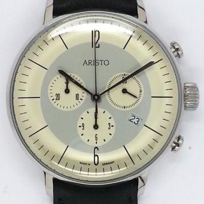 Aristo Bauhaus Swiss Quartz Chronograph Watch with 12-Hr Totalizer