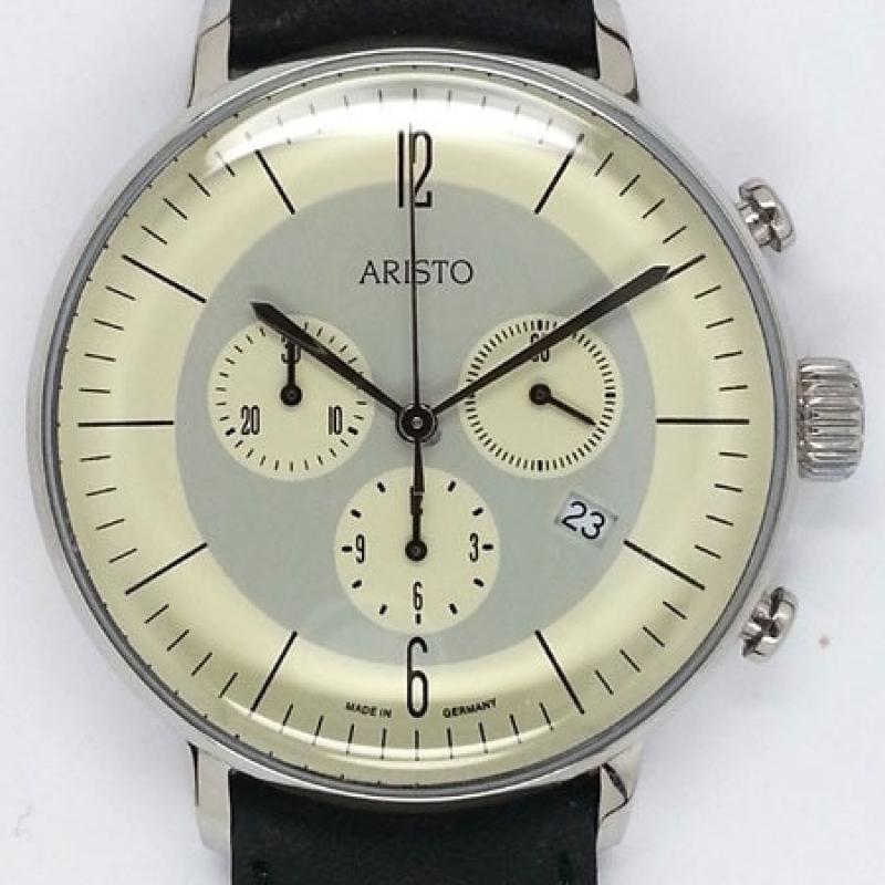 Aristo Bauhaus Swiss Quartz Chronograph Watch with 12-Hr Totalizer