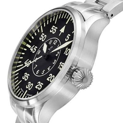 Laco 42mm Faro Type-B Dial Automatic Pilot Watch, Sapphire Crystal